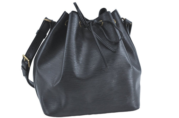 Authentic Louis Vuitton Epi Petit Noe Shoulder Bag Black M59012 LV J0644