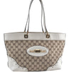 Authentic GUCCI Shoulder Tote Bag GG Canvas Leather 145993 Brown Ivory J0645