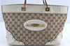 Authentic GUCCI Shoulder Tote Bag GG Canvas Leather 145993 Brown Ivory J0645