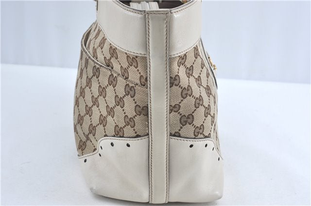 Authentic GUCCI Shoulder Tote Bag GG Canvas Leather 145993 Brown Ivory J0645