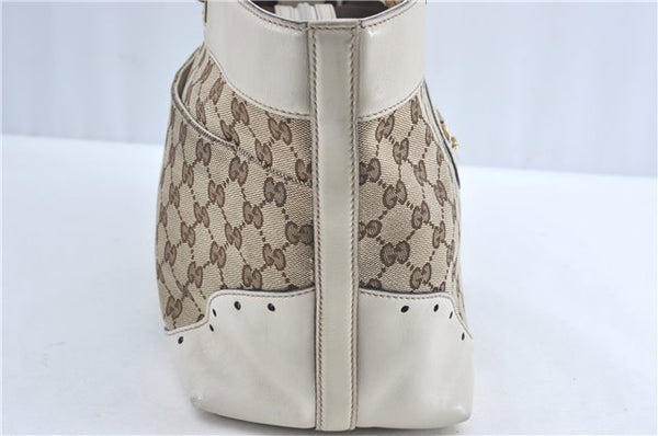 Authentic GUCCI Shoulder Tote Bag GG Canvas Leather 145993 Brown Ivory J0645