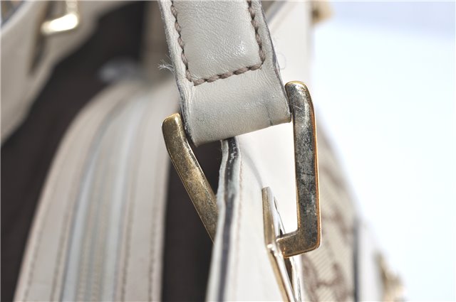 Authentic GUCCI Shoulder Tote Bag GG Canvas Leather 145993 Brown Ivory J0645