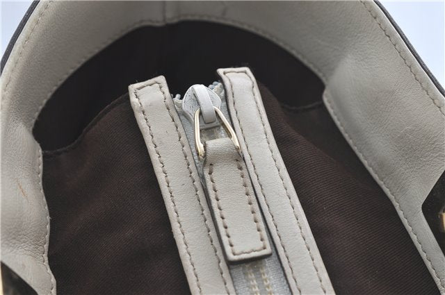 Authentic GUCCI Shoulder Tote Bag GG Canvas Leather 145993 Brown Ivory J0645