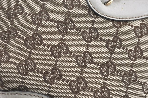Authentic GUCCI Shoulder Tote Bag GG Canvas Leather 145993 Brown Ivory J0645