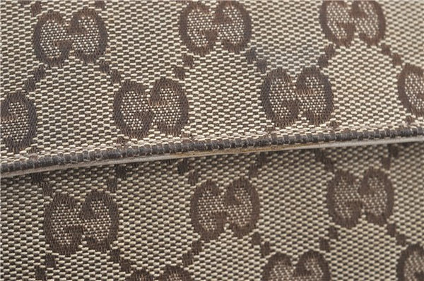 Authentic GUCCI Shoulder Tote Bag GG Canvas Leather 145993 Brown Ivory J0645