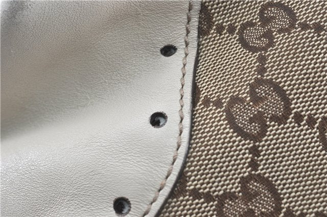 Authentic GUCCI Shoulder Tote Bag GG Canvas Leather 145993 Brown Ivory J0645