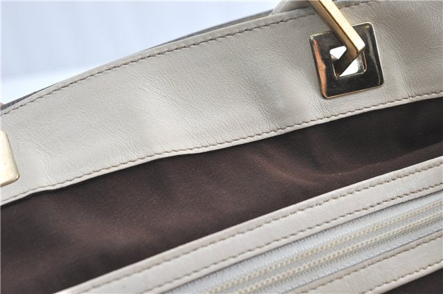 Authentic GUCCI Shoulder Tote Bag GG Canvas Leather 145993 Brown Ivory J0645