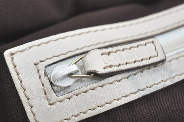 Authentic GUCCI Shoulder Tote Bag GG Canvas Leather 145993 Brown Ivory J0645