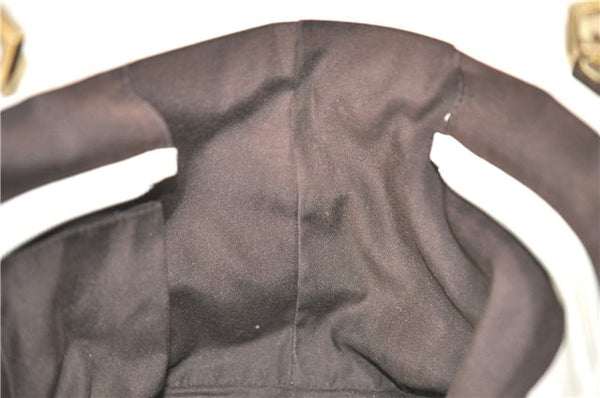 Authentic GUCCI Shoulder Tote Bag GG Canvas Leather 145993 Brown Ivory J0645