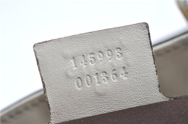 Authentic GUCCI Shoulder Tote Bag GG Canvas Leather 145993 Brown Ivory J0645