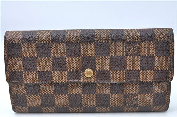 Auth Louis Vuitton Damier Pochette Porte Monnaie Credit Wallet N61724 LV J0651