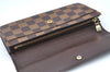 Auth Louis Vuitton Damier Pochette Porte Monnaie Credit Wallet N61724 LV J0651