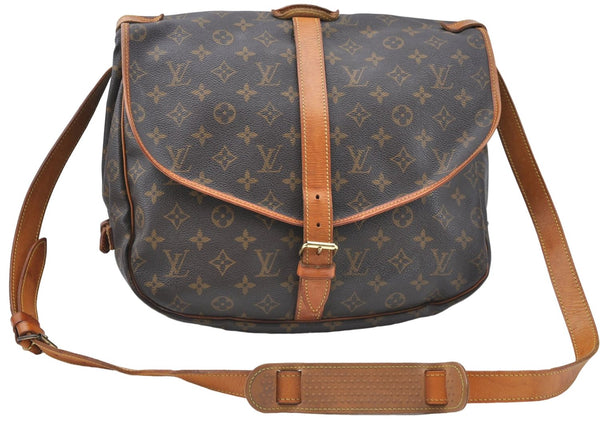 Auth Louis Vuitton Monogram Saumur 35 Shoulder Cross Body Bag M42254 LV J0656