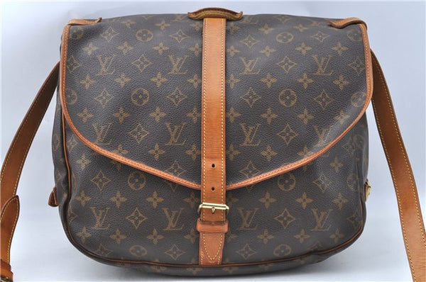 Auth Louis Vuitton Monogram Saumur 35 Shoulder Cross Body Bag M42254 LV J0656