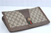 Authentic GUCCI Web Sherry Line Clutch Hand Bag Purse GG PVC Leather Brown J0657