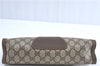 Authentic GUCCI Web Sherry Line Clutch Hand Bag Purse GG PVC Leather Brown J0657