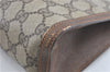 Authentic GUCCI Web Sherry Line Clutch Hand Bag Purse GG PVC Leather Brown J0657