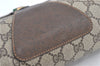 Authentic GUCCI Web Sherry Line Clutch Hand Bag Purse GG PVC Leather Brown J0657