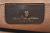 Authentic GUCCI Web Sherry Line Clutch Hand Bag Purse GG PVC Leather Brown J0657