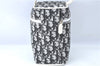Authentic Christian Dior Trotter Hand Bag Pouch PVC Leather 2 Black White J0659