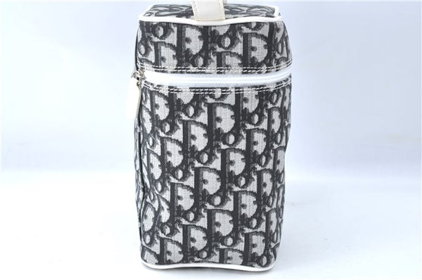 Authentic Christian Dior Trotter Hand Bag Pouch PVC Leather 2 Black White J0659