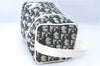 Authentic Christian Dior Trotter Hand Bag Pouch PVC Leather 2 Black White J0659