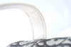 Authentic Christian Dior Trotter Hand Bag Pouch PVC Leather 2 Black White J0659