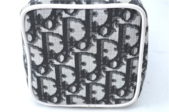 Authentic Christian Dior Trotter Hand Bag Pouch PVC Leather 2 Black White J0659