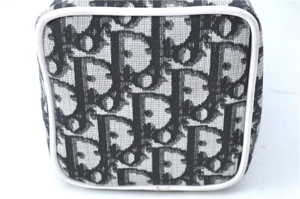 Authentic Christian Dior Trotter Hand Bag Pouch PVC Leather 2 Black White J0659