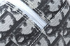 Authentic Christian Dior Trotter Hand Bag Pouch PVC Leather 2 Black White J0659