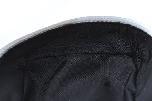 Authentic Christian Dior Trotter Hand Bag Pouch PVC Leather 2 Black White J0659