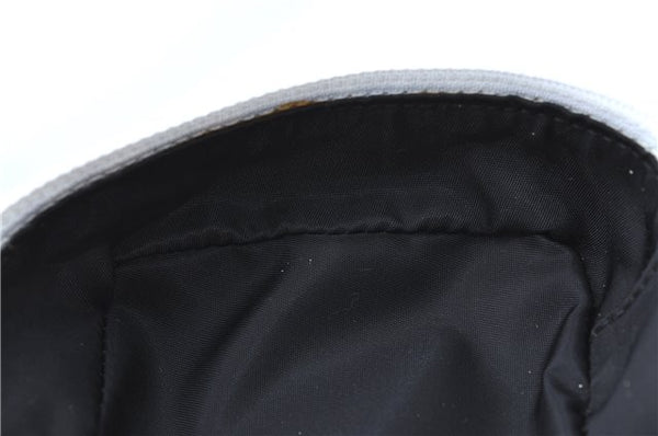 Authentic Christian Dior Trotter Hand Bag Pouch PVC Leather 2 Black White J0659