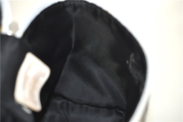 Authentic Christian Dior Trotter Hand Bag Pouch PVC Leather 2 Black White J0659
