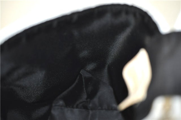 Authentic Christian Dior Trotter Hand Bag Pouch PVC Leather 2 Black White J0659
