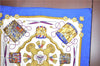 Authentic HERMES Carre 90 Scarf "LES TAMBOURS" Silk Blue J0660