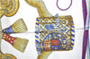 Authentic HERMES Carre 90 Scarf "LES TAMBOURS" Silk Blue J0660