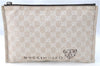 Authentic GUCCI Clutch Hand Bag Purse GG Canvas Leather 283400 Beige J0663