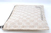 Authentic GUCCI Clutch Hand Bag Purse GG Canvas Leather 283400 Beige J0663