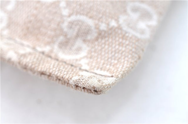 Authentic GUCCI Clutch Hand Bag Purse GG Canvas Leather 283400 Beige J0663