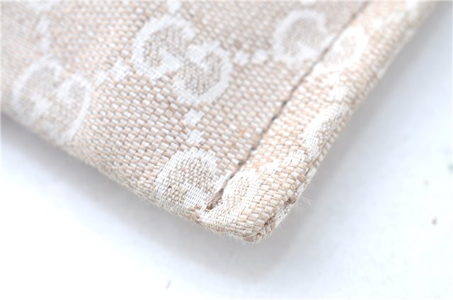 Authentic GUCCI Clutch Hand Bag Purse GG Canvas Leather 283400 Beige J0663