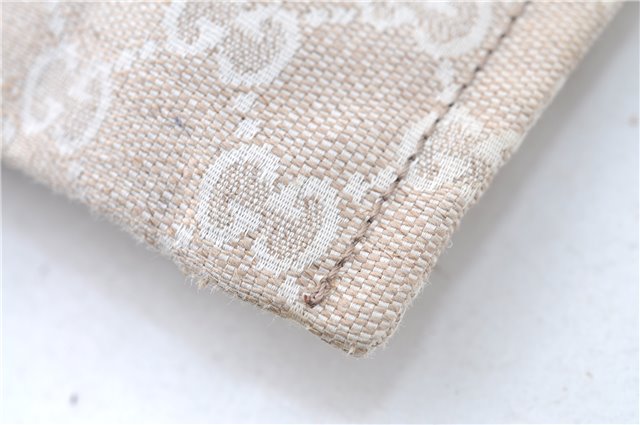 Authentic GUCCI Clutch Hand Bag Purse GG Canvas Leather 283400 Beige J0663