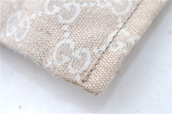 Authentic GUCCI Clutch Hand Bag Purse GG Canvas Leather 283400 Beige J0663