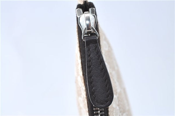 Authentic GUCCI Clutch Hand Bag Purse GG Canvas Leather 283400 Beige J0663