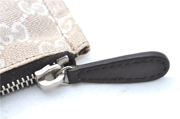 Authentic GUCCI Clutch Hand Bag Purse GG Canvas Leather 283400 Beige J0663