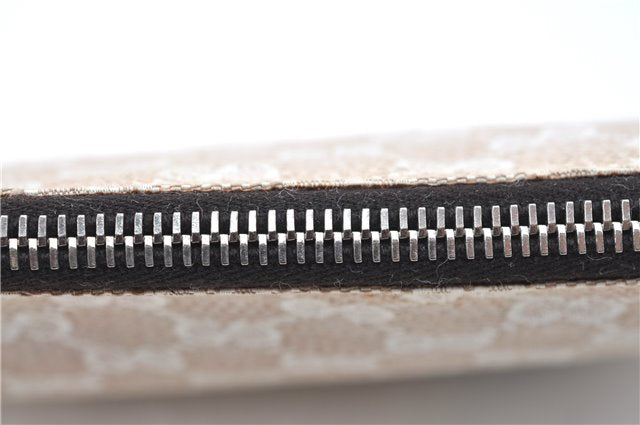 Authentic GUCCI Clutch Hand Bag Purse GG Canvas Leather 283400 Beige J0663