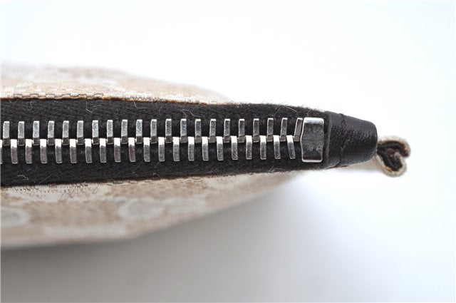 Authentic GUCCI Clutch Hand Bag Purse GG Canvas Leather 283400 Beige J0663