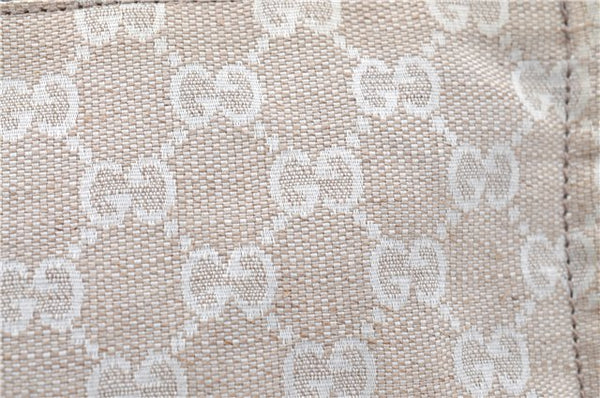 Authentic GUCCI Clutch Hand Bag Purse GG Canvas Leather 283400 Beige J0663