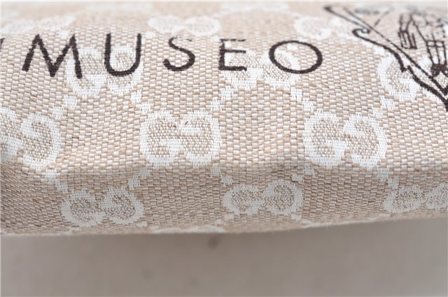 Authentic GUCCI Clutch Hand Bag Purse GG Canvas Leather 283400 Beige J0663