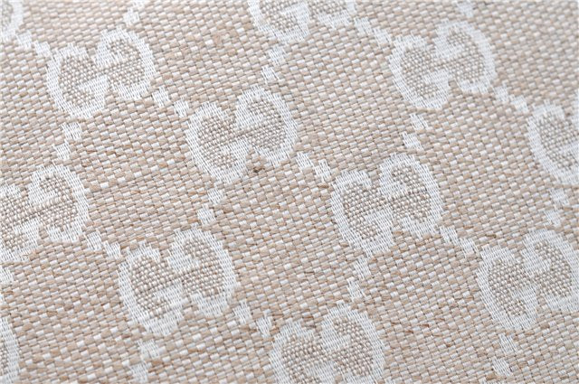 Authentic GUCCI Clutch Hand Bag Purse GG Canvas Leather 283400 Beige J0663