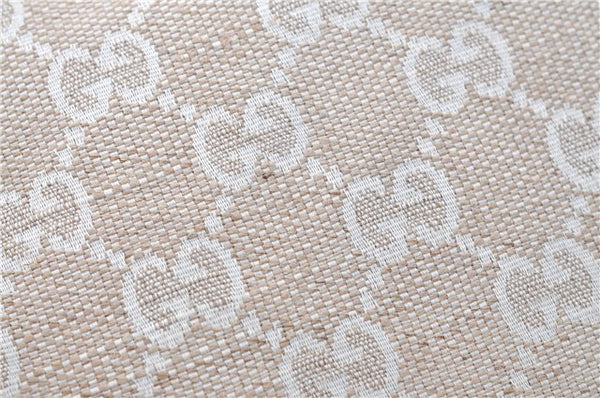 Authentic GUCCI Clutch Hand Bag Purse GG Canvas Leather 283400 Beige J0663